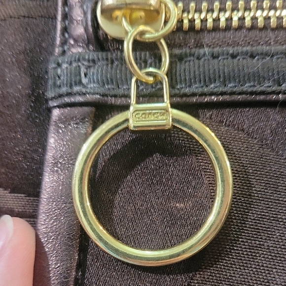 Coach Poppy Chocolate Brown Shoulder Bag with Gold Accents - Picture 4 of 16